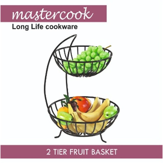 BASKET TWO TIER ROUND BLACK -Assorted houseware image
