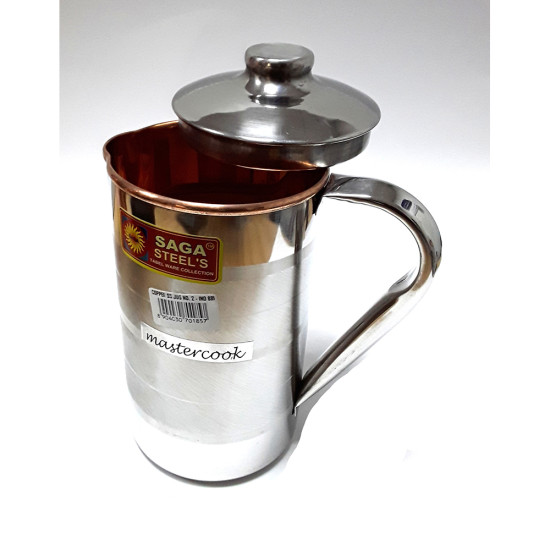 STEEL JUG WITH COPPER INSIDE NO 2 -Copperware image