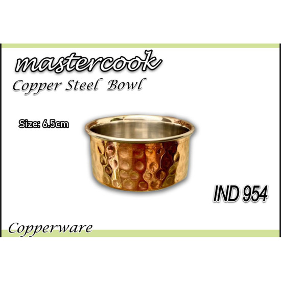 COPPER STEEL BOWL VATI SIZE 6. 5 CM image