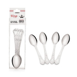 KINGS DINER RESTAURANT CUTLERY HEAVY TYPE 4 PCS TEASPOON