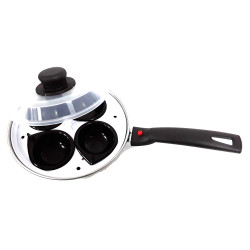 4 CUP EGG POACHER WITH PLASTIC LID SHRINK PAK