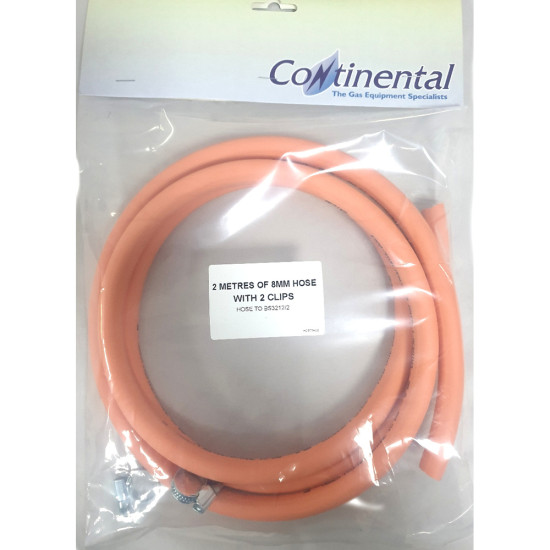 HOSE PIPE 2 METER 8MM WITH CLIPS BS STANDARD image