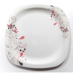 MELAMINE SQUARE 11 INCH DINNER PLATE PINK