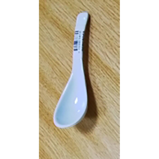MELAMINE PLAIN WHITE MINI SOUP SPOON 14 CM -Melamine image