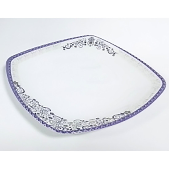 MELAMINE NISHA PRINT SIDE PLATE SQUARE 8 INCH image