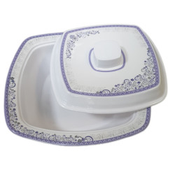 MELAMINE NISHA SQUARE CASSEROLE & LID 9.5 INCH
