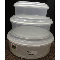 KITCHEN CANNISTER SET FLAT ROUND 3 PC