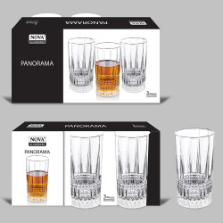 PANORAMA 3 PCS TALL  GLASS SET 300 ML