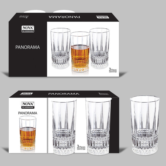 PANORAMA 3 PCS TALL GLASS SET 300 ML image
