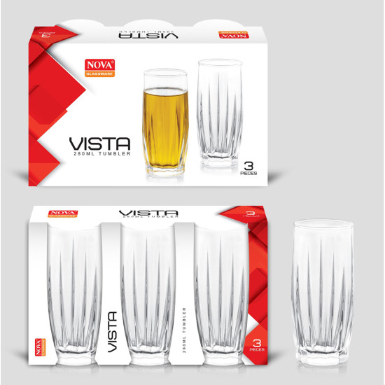 VISTA LARGE 3 PCS GLASS SET 280 ML image