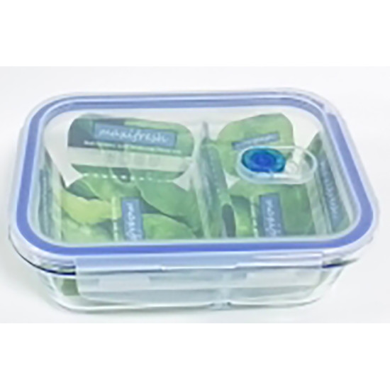 VENTED RECTANGULAR 2 COMPARTMENT CANNISTER GLASS 630 ML image
