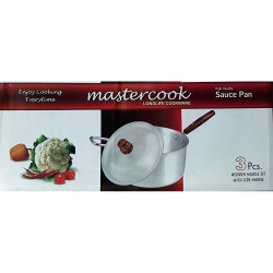 TEAK HANDLE STEWPAN SET 3 PCS 2-4   SIZE 18-20-22 CM 