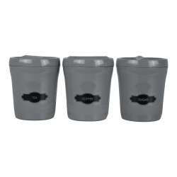 PLASTIC TEA SUGER COFFEE 3 PCS CANNISTER SET OTIMA