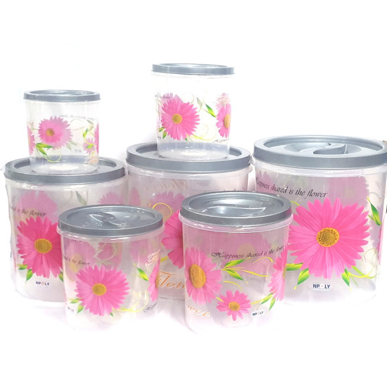 TALL STORAGE 7 PCS SET 3/5/7/10/15/20/25 LITRE SET PLASTIC image