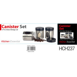 TSC CANNISTER SET BLACK 3 PCS 600 ML