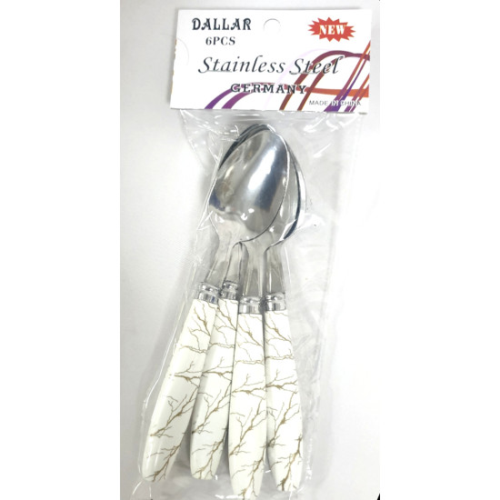TEASPOON MARBLE EFFECT 6 PCS WHITE image