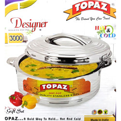 TOPAZ DESIGNER HOT POT STAINLESS STEEL 3000 ML