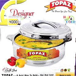 TOPAZ DESIGNER HOT POT STAINLESS STEEL 4000 ML