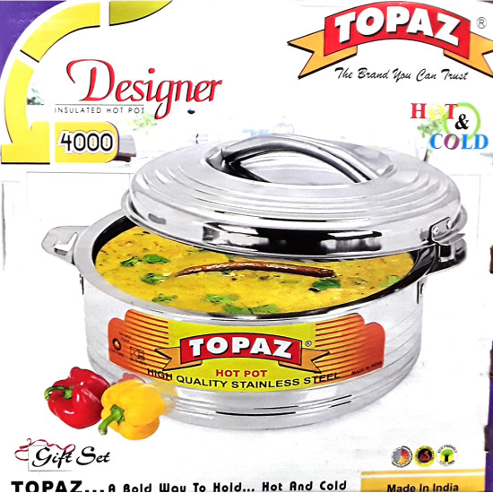TOPAZ DESIGNER HOT POT STAINLESS STEEL 4000 ML image