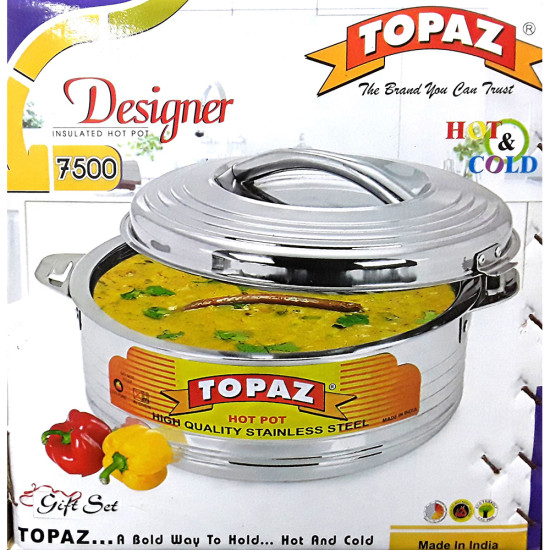 TOPAZ DESIGNER HOT POT STAINLESS STEEL 7500 ML -Hotpots image