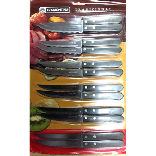 TRAMONTINA SERATED KNIFE 12 PC ON CARD image