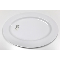 WHITE MELAMINE 16 INCH  OVAL PLATE