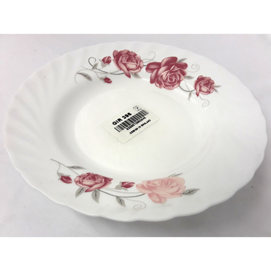 PINK ROSE SOUP PLATE RD -Opalware printed image
