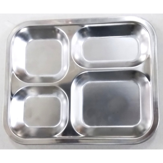 TRAY SQUARE 4 SECTION STAINLESS STEEL image