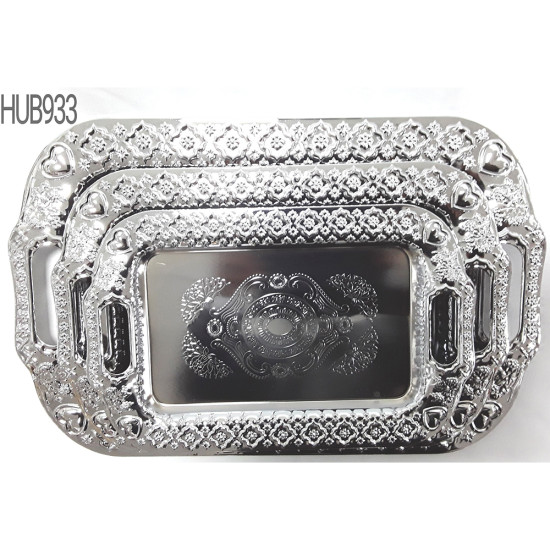 TRAY SET SILVER THREE PCS SET image