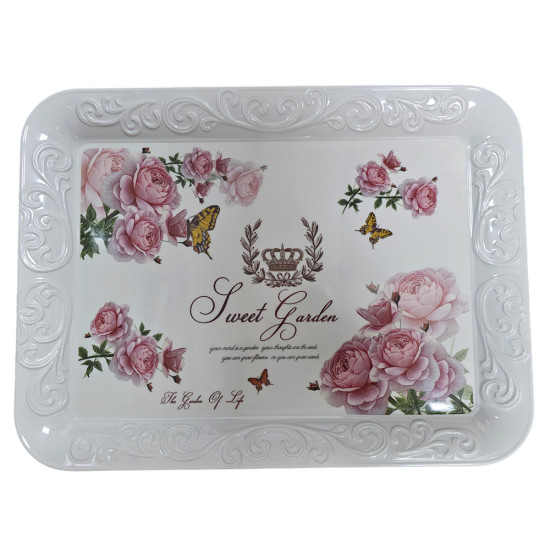 TRAY MELAMINE OBLONG ASSORTED PRINTS SIZE 41 X 31 CM image