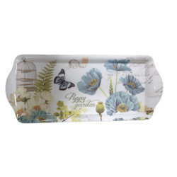 TRAY MELAMINE OBLONG  ASSROTED PRINT HEAVY TYPE 38.5 X 16.5 CM