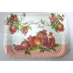 TRAY MELAMINE OBLONG  ASSROTED PRINT HEAVY TYPE 45 X 32  CM