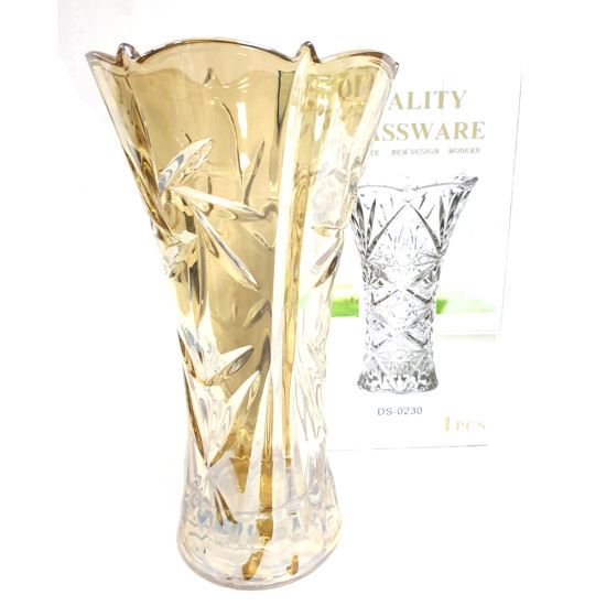 VASE GLASS FANCY COLOURED 30 CM BOXED -Vases image