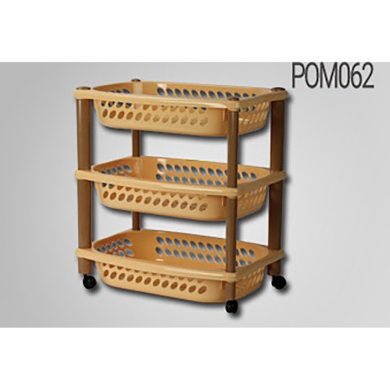 THREE TIER VEGETABLE RACK ASSTD COLOURS -Veg racks image